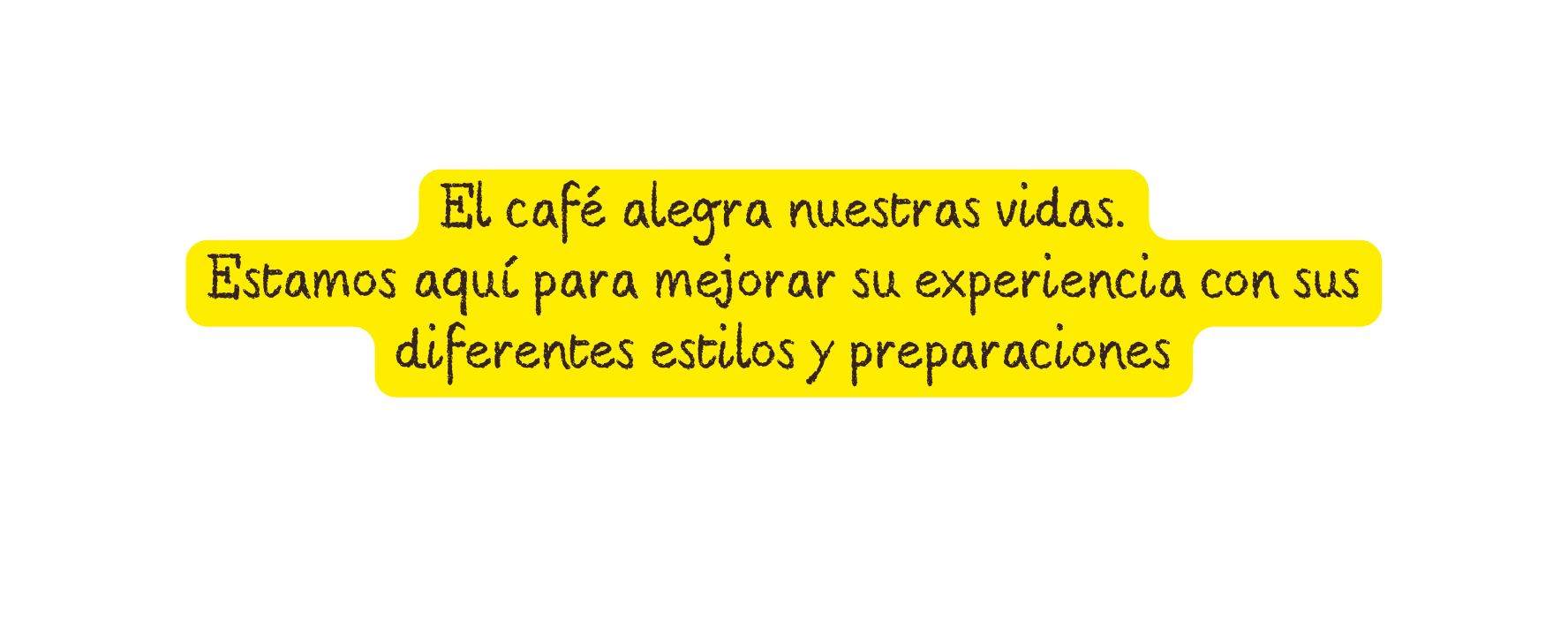 El café alegra nuestras vidas Estamos aquí para mejorar su experiencia con sus diferentes estilos y preparaciones